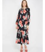 Red Hibiscus Women's Layered Maxi Dress