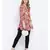 Rushed red  printed  causal tunic