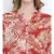 Rushed red  printed  causal tunic
