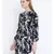 Sensational black lavender print casual tunic