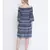 Misty blue printed bardot women casual dress