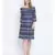 Misty blue printed bardot women casual dress