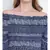Misty blue printed bardot women casual dress