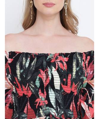 Blazzy indigo floral printed  bardot women casual dress 6