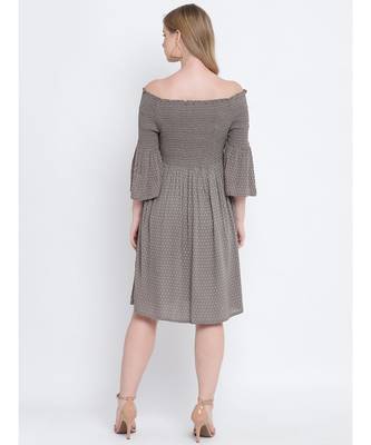 Glamorious grey solid bardot women casual dress 4