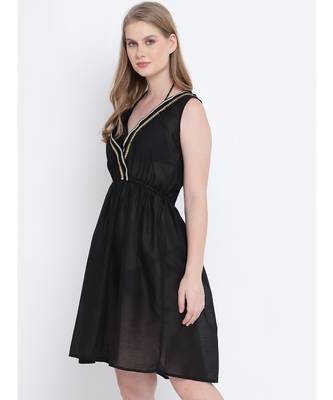 Mislay cold blue lace design beachwear Dress 3