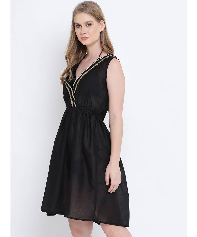 Mislay cold blue lace design beachwear Dress