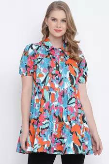 Cheerful bright mutlticolour casual women top