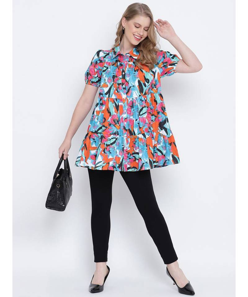 Cheerful bright mutlticolour casual women top