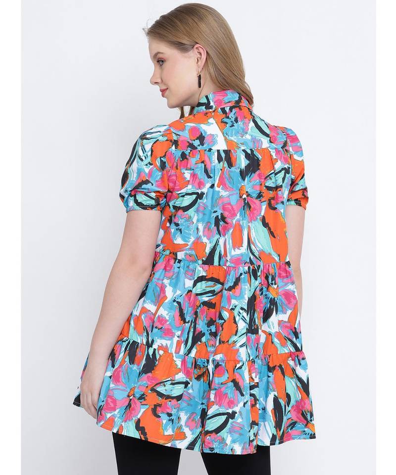 Cheerful bright mutlticolour casual women top