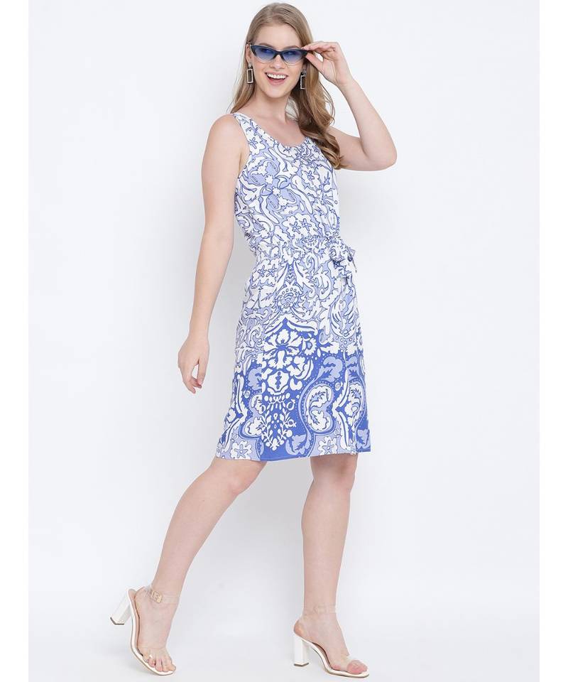 Oxolloxo blushing blue knot up dress for women