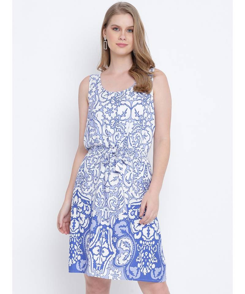 Oxolloxo blushing blue knot up dress for women