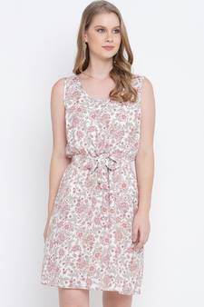 Oxolloxo Darling peach knot up dress for women