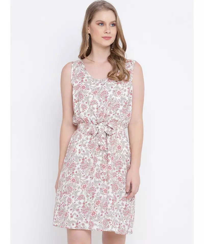 Oxolloxo Darling peach knot up dress for women