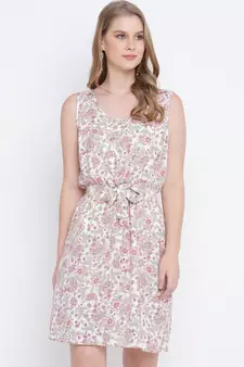 Oxolloxo Darling peach knot up dress for women