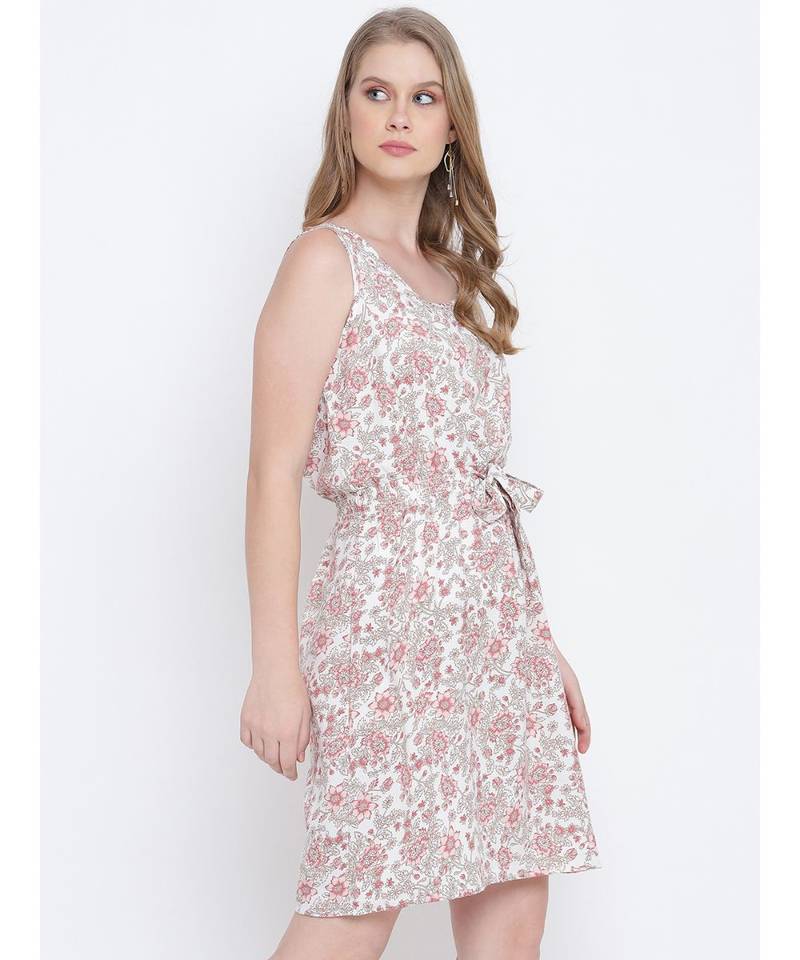 Oxolloxo Darling peach knot up dress for women