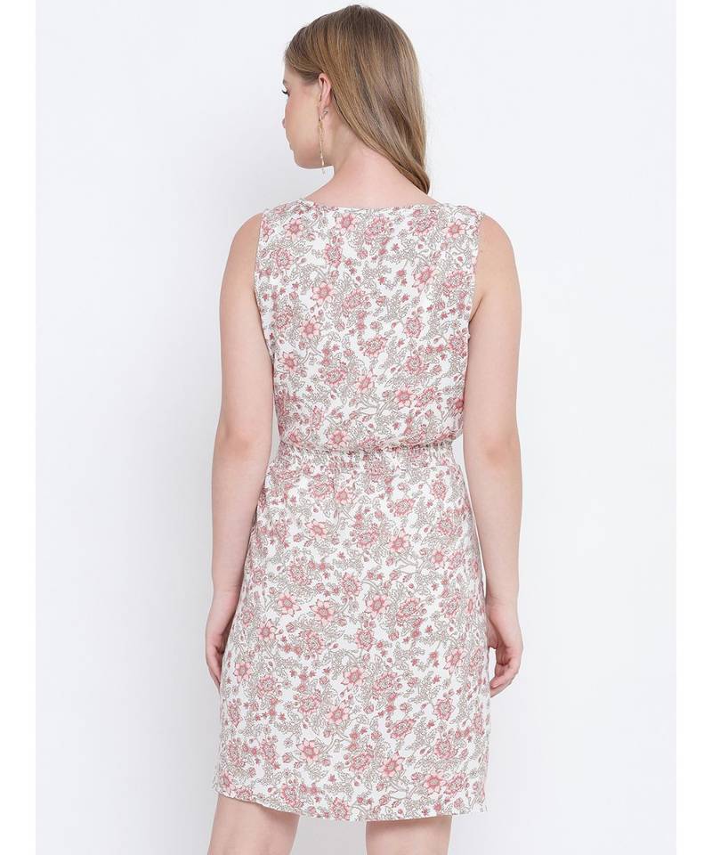 Oxolloxo Darling peach knot up dress for women