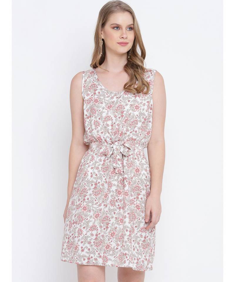 Oxolloxo Darling peach knot up dress for women