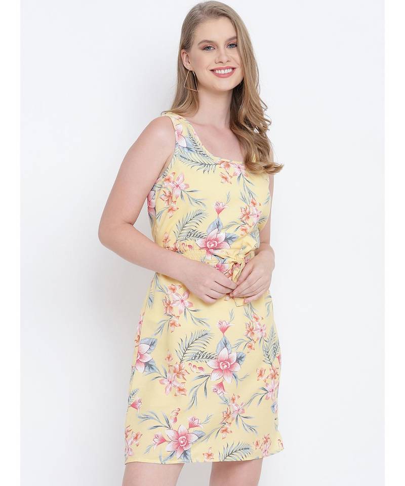 Sheen daisy  knot up dress for women