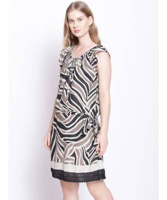 Abstract Print Women's Cotton Beachwear Dress 3
