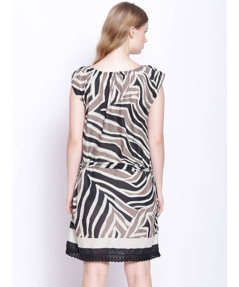 Abstract Print Women's Cotton Beachwear Dress