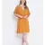 Majestic mustard laced up women nightwear dress