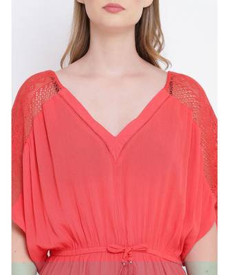 Shapple red  laced up women nightwear dress 6
