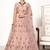Pink embroidered net semi stitched wedding lehenga
