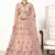Pink embroidered net semi stitched wedding lehenga