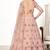 Pink embroidered net semi stitched wedding lehenga