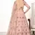 Pink embroidered net semi stitched wedding lehenga