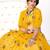 Yellow embroidered net semi stitched ceremonial lehenga