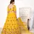 Yellow embroidered net semi stitched ceremonial lehenga