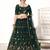 Green embroidered net semi stitched bridal lehenga