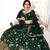 Green embroidered net semi stitched bridal lehenga