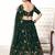 Green embroidered net semi stitched bridal lehenga