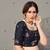 Navy-blue embroidered net semi stitched party lehenga