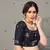 Navy-blue embroidered net semi stitched party lehenga