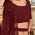 Maroon embroidered georgette semi stitched lehenga