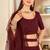Maroon embroidered georgette semi stitched lehenga