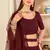 Maroon embroidered georgette semi stitched lehenga