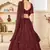Maroon embroidered georgette semi stitched lehenga