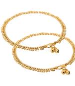 Gold emerald anklets