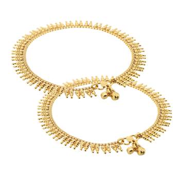 Gold emerald anklets 1