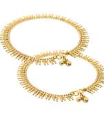 Gold emerald anklets