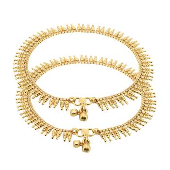 Gold emerald anklets 2