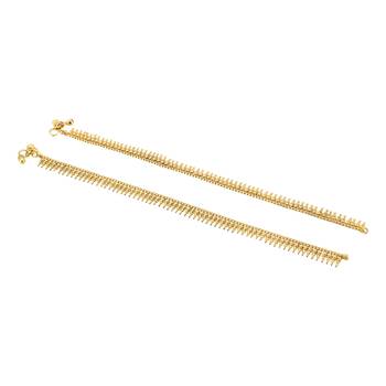 Gold emerald anklets 3