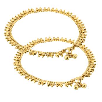 Gold emerald anklets 1