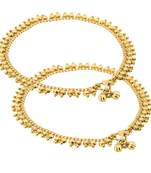 Gold emerald anklets