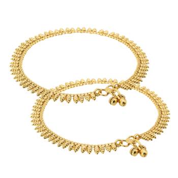 Gold emerald anklets 1